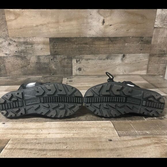 Sorel snow boots kids size 2 black and gray lined - Picture 6 of 6